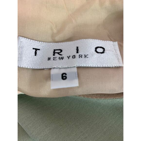 Size 6 Trio Brand Sage Green A-Line Dress Lined 3/4 Sleeve - Picture 9 of 9